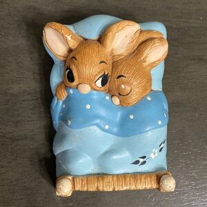 “Twins” Hand Painted Stonecraft By Pendelfin Made in England 1999 Vintage Piece